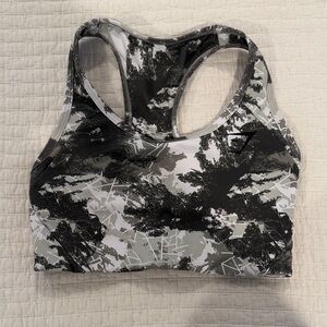 Gymshark Black and Gray Camo Sports Bra